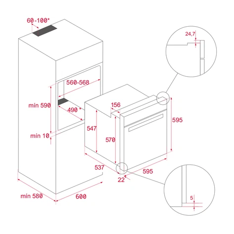 Fatima Horno Teka Eléctrico HLB 840 BK-SS  