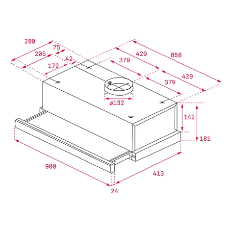 Campana Extensible con motor de doble turbina y 2 velocidades de 90 cm - TL9310 Inox