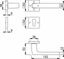 HOPPE - Kit Cerradura Modelo Dallas - Dibujo Tecnico