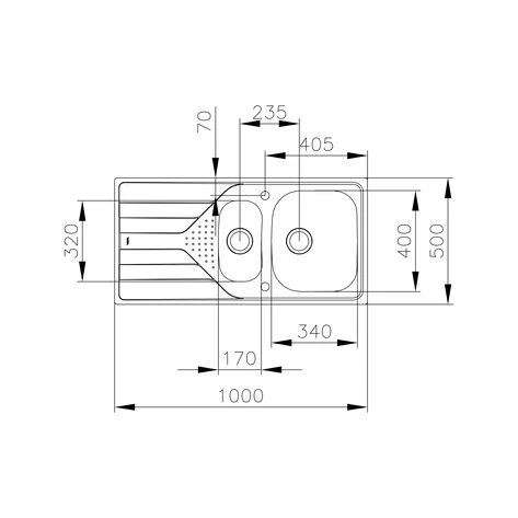 Fregadora de Empotre Pulido Teka UNIVERSE 60 T-XP 1½B 1D 